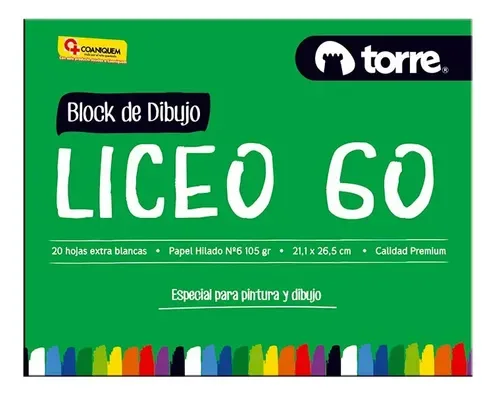 Block De Dibujo Liceo 20 Hojas Papel Hilado