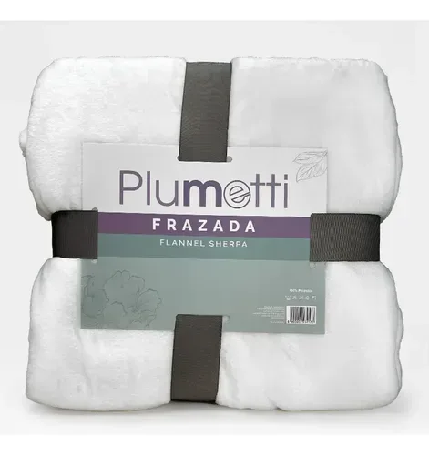 Frazada Flannel Térmica 2 Plazas Poliéster Blanco
