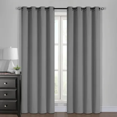 Cortinas Jacquard Lisboa 140x220cm Gris Poliéster Gris