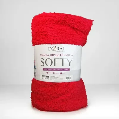 Manta Térmica Softy Poliéster Suave Rojo