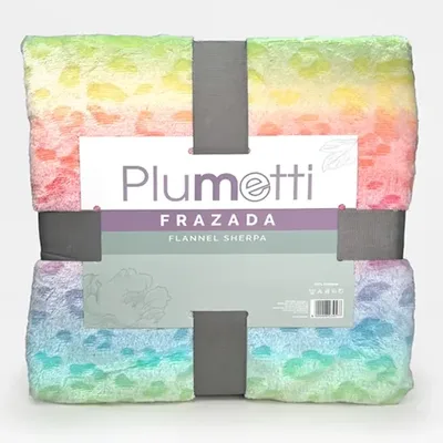 Frazada Flannel Térmica Multicolor 2 Plazas Coral Claro