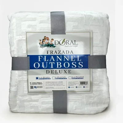 Frazada Flannel Poliéster Suave 1.5 Plazas Blanco