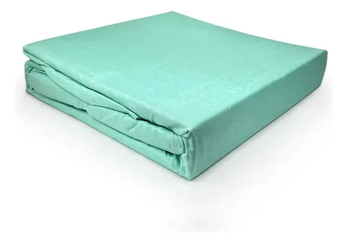 Set De Sábanas Embossed 1 Plaza Poliéster Menta Verde Oscuro