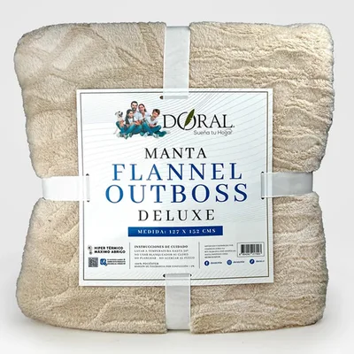 Manta Flannel Térmica Poliéster Beige Beige