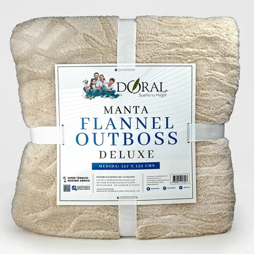 Manta Flannel Térmica Poliéster Beige Beige