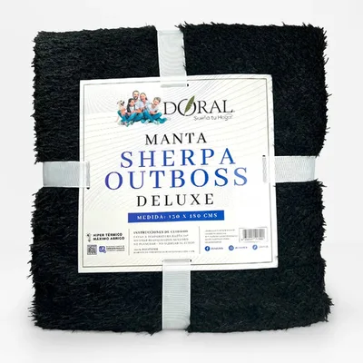 Manta Sherpa Térmica Poliéster Suave Negro