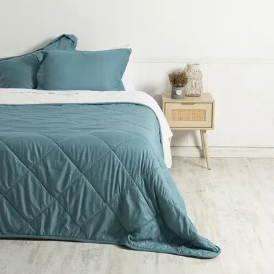 Plumón Microfibra Sherpa Embossed 2.5 Plazas Celeste
