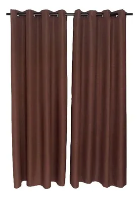 Cortina Continental Lino Poliéster 2 Paños Chocolate