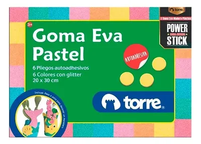 Set Pliegos Goma Eva Pastel Adhesivo Manualidades
