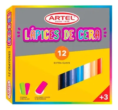 Lápices De Cera Artel 12 Colores Intensos Coral Claro