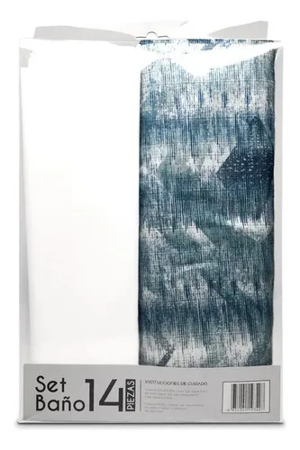 Cortina De Baño Poliéster Rombos Azul 180x180 Azul