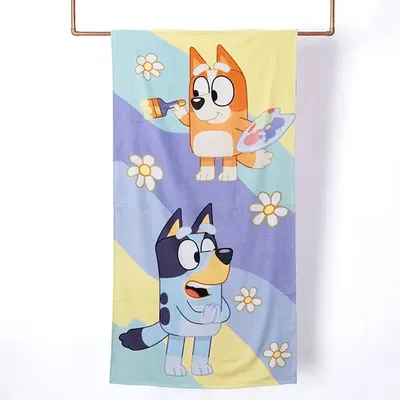 Toalla De Playa Estampada Algodón 70x140cm Coral Claro