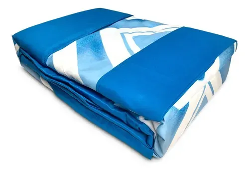 Set De Sábanas Aterciopelada King Poliéster 210 Hilos Azul Petróleo