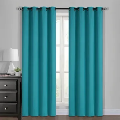 Cortinas Jacquard Lisboa 140x220cm Turquesa Turquesa