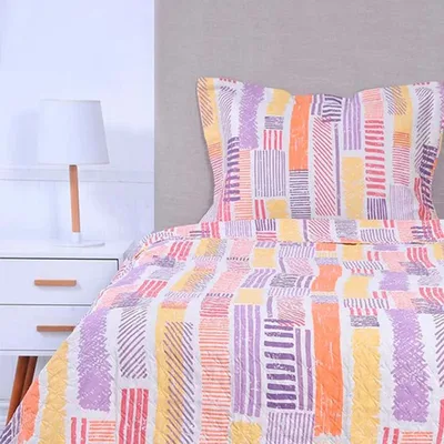 Quilt Reversible 2 Plazas Poliéster Estampado Coral Claro