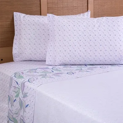 Set De Sábanas 144 Hilos Estampadas 2 Plazas Algodón Verde Oscuro