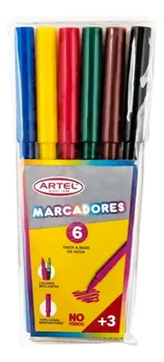Set Marcadores Artel 6 Colores Tinta Agua