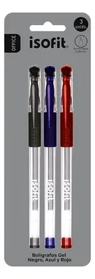 Set 3 Bolígrafos Punta Fina 0.38mm Multicolor Amarillo
