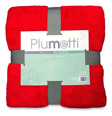 Manta Flannel Poliéster Suave 127x152cm Rojo