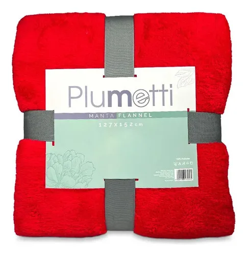 Manta Flannel Poliéster Suave 127x152cm Rojo