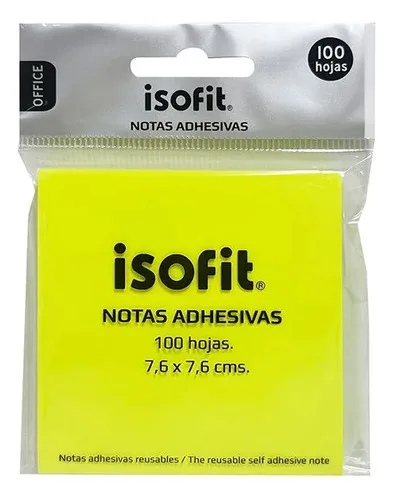 Notas Adhesivas Amarillas 76x76mm Isofit Amarillo