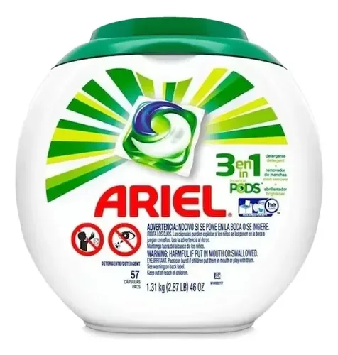 Detergente En Cápsulas Ariel 57 Pods Limpieza