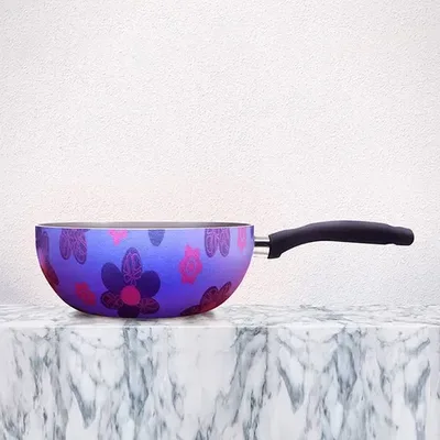 Wok Antiadherente De Titanio 22cm Para Cocina Rojo