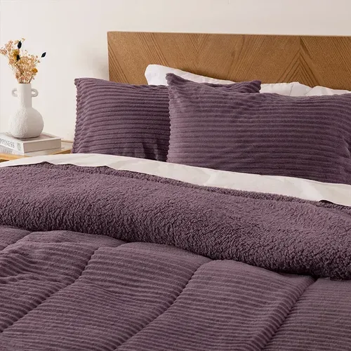 Plumón Coral Sherpa 2 Plazas Poliéster Suave Coral Claro