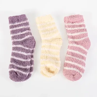 Set De 3 Calcetines Acolchados Multicolor Para Casa Coral Claro 2-5