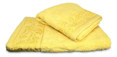 Set De Toallas Bordadas Luxor Algodón 100% Amarillo