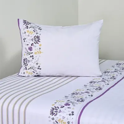 Set De Sábanas Estampadas 144 Hilos Algodón Poliéster Gris