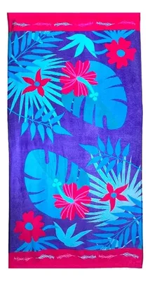 Toalla De Playa Velour Algodón 70x140cm Coral Claro