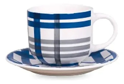 Set De Tazas Cerámica 6 Piezas Con Platillos