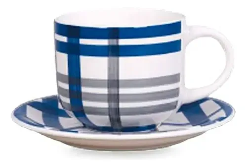 Set De Tazas Cerámica 6 Piezas Con Platillos
