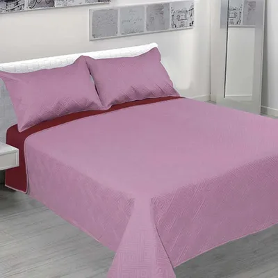 Quilt Bicolor Hotpress 2 Plazas Poliéster Lila