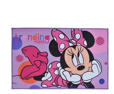 Bajada De Cama Infantil Minnie Shine Poliéster Coral Claro