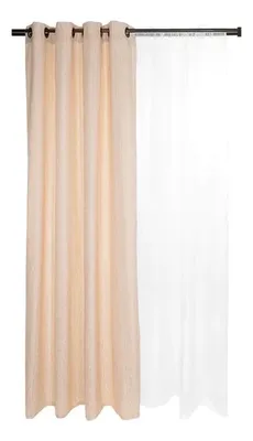 Set Cortinas Natales Polialgodón 8 Piezas Beige Beige