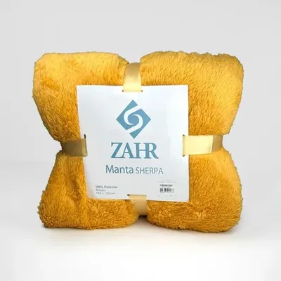 Manta Sherpa Térmica Poliéster Suave Amarillo