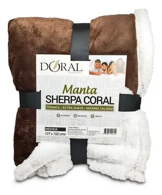 Manta Sherpa Térmica Poliéster Suave Coral