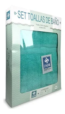 Set De Toallas 100% Algodón Cara Y Baño Turquesa Turquesa