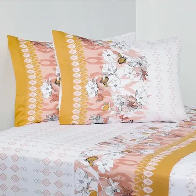 Set De Sábanas Estampada 200 Hilos Polycotton 2 Plazas Verde Oscuro