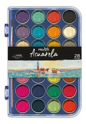 Acuarelas Proarte 28 Colores Pastillas Pintura