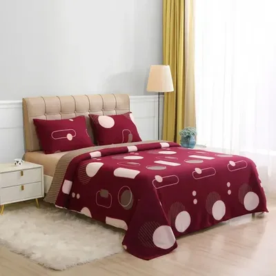 Set De Sábanas Polar Estampado 2 Plazas Térmico Verde Oscuro