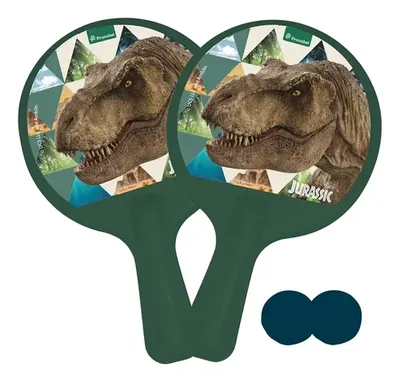 Set Paletas De Ping Pong Jurassic World Madera