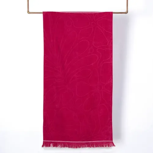 Toalla De Playa Algodón Jacquard 80x160cm Fucsia