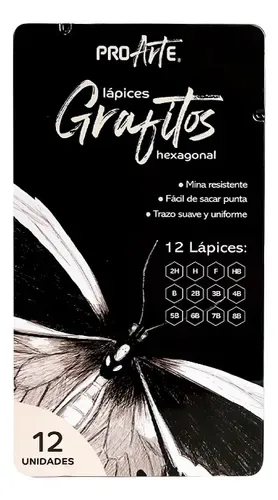 Lápiz Grafito Dibujo Profesional 12 Unidades