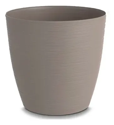 Maceta Redonda Plástico Estilo Piedra 25cm Coral Claro
