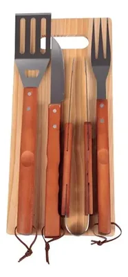 Set Parrillero Brasas 5 Piezas Acero Inoxidable
