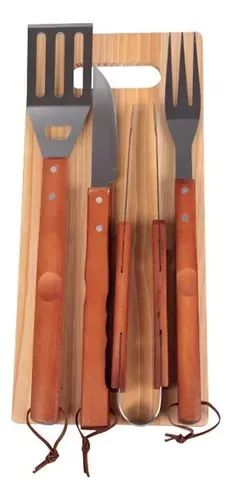 Set Parrillero Brasas 5 Piezas Acero Inoxidable
