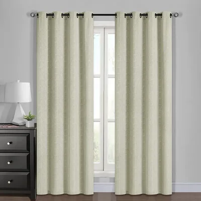 Set Cortinas Algodón Poliéster 140x220cm Crudo Coral Claro